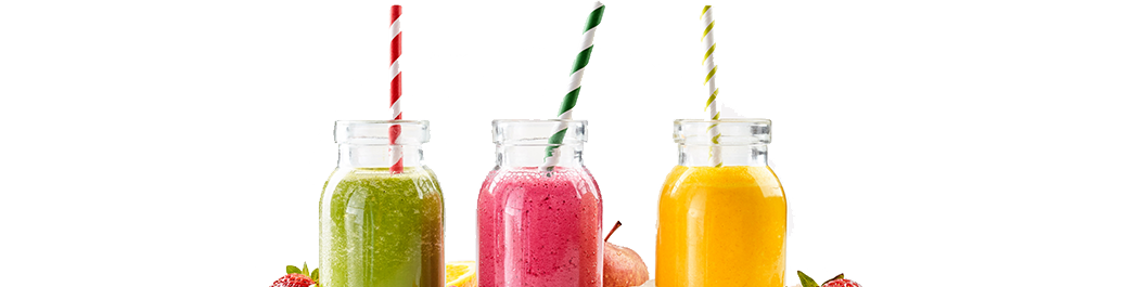 Beverages with different flavors and fruits on a grass, Generalbev.eu